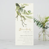 VRIJGEZELLENFEEST WATERVERF COOL LEAFY GREEN FOLIA KAART (Staand voorkant)