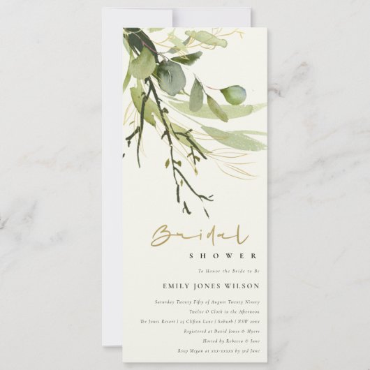 VRIJGEZELLENFEEST WATERVERF COOL LEAFY GREEN FOLIA KAART (Voorkant)