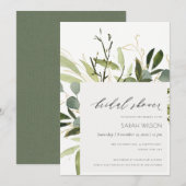 VRIJGEZELLENFEEST WATERVERF COOL LEAFY GREEN FOLIA KAART (Voorkant / Achterkant)