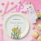 Vrijgezellenfeest Waterverf Daffodils Illustratie Papieren Bordje (Feest)