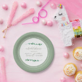 Vrijgezellenfeest Waterverf Eenvoudige Leaf Modern Papieren Bordje (Feest)