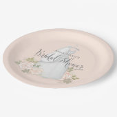 Vrijgezellenfeest Waterverf Elegant Moderne Floral Papieren Bordje (Gekanteld)