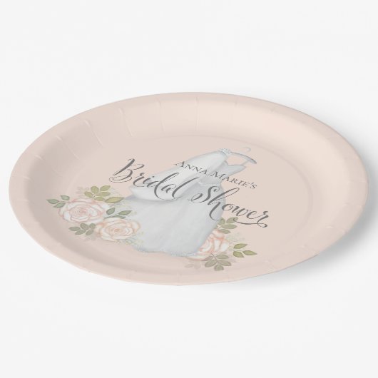 Vrijgezellenfeest Waterverf Elegant Moderne Floral Papieren Bordje (Gekanteld)