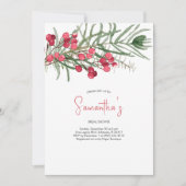 Vrijgezellenfeest Waterverf evergreen en rode bess Kaart (Voorkant)