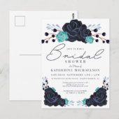 VRIJGEZELLENFEEST | Waterverf Floral Briefkaart (Voorkant / Achterkant)