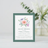 VRIJGEZELLENFEEST | Waterverf Flower Bouquet Briefkaart (Staand voorkant)