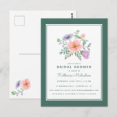 VRIJGEZELLENFEEST | Waterverf Flower Bouquet Briefkaart (Voorkant / Achterkant)