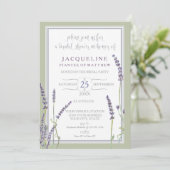 vrijgezellenfeest Waterverf Franse lavender Flower Kaart (Staand voorkant)