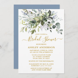 Vrijgezellenfeest Waterverf Greenery Dusty Blue Go Kaart