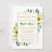 Vrijgezellenfeest Waterverf Greenery Sunflower Gol Kaart (Voorkant)