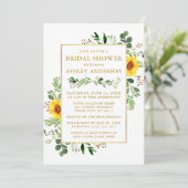 Vrijgezellenfeest Waterverf Greenery Sunflower Gol Kaart (Staand voorkant)