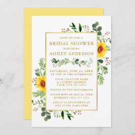 Vrijgezellenfeest Waterverf Greenery Sunflower Gol Kaart