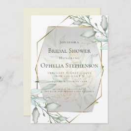 VRIJGEZELLENFEEST | Waterverf ivoorgeel blos Roos Kaart