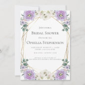 VRIJGEZELLENFEEST | Waterverf Lavender Peonies Lij Kaart (Voorkant)