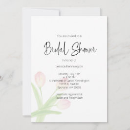 Vrijgezellenfeest Waterverf Lente Tulpen uitnodigi Kaart