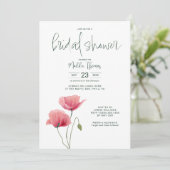 VRIJGEZELLENFEEST | Waterverf papaver Kaart (Staand voorkant)