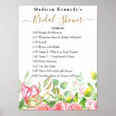 Vrijgezellenfeest Waterverf reisplan Floral Poster (Voorkant)