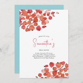 Vrijgezellenfeest Waterverf Rode Berries Holiday P Kaart