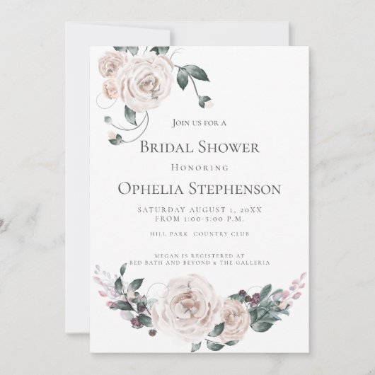 Vrijgezellenfeest | WATERVERF ROOS Aankondiging (Voorkant)