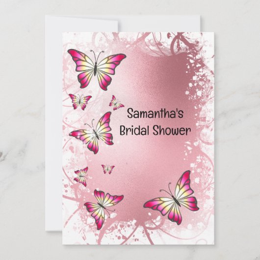 Vrijgezellenfeest waterverf roos roze goud kaart (Voorkant)