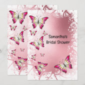 Vrijgezellenfeest waterverf roos roze goud kaart (Voorkant / Achterkant)