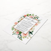 Vrijgezellenfeest Waterverf Roze Floral Roos Gold Folie Uitnodiging (Gedraaid)