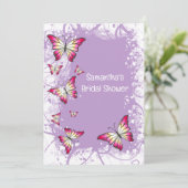 Vrijgezellenfeest waterverf roze paars kaart (Staand voorkant)