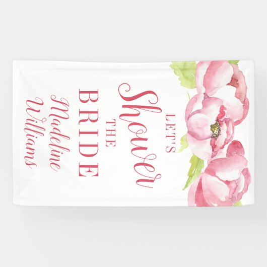 Vrijgezellenfeest | Waterverf roze pony's Spandoek (Horizontaal)