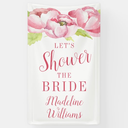 Vrijgezellenfeest | Waterverf roze pony's Spandoek (Verticaal)