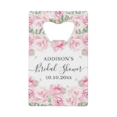 Vrijgezellenfeest Waterverf Rozen Creditkaart Flessenopener (Voorkant)