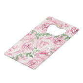 Vrijgezellenfeest Waterverf Rozen Creditkaart Flessenopener (Achterkant Gekanteld)