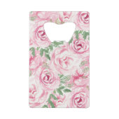 Vrijgezellenfeest Waterverf Rozen Creditkaart Flessenopener (Achterkant)