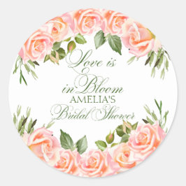Vrijgezellenfeest Waterverf Rozen Ronde Sticker