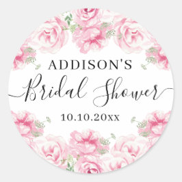 Vrijgezellenfeest Waterverf Rozen Ronde Sticker