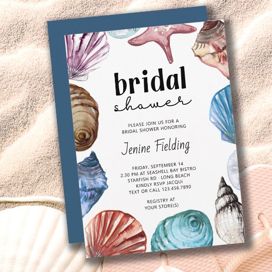 Vrijgezellenfeest Waterverf Seashell Kaart