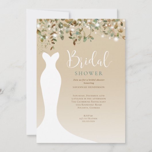 Vrijgezellenfeest waterverf String Lights Herfst Kaart (Voorkant)