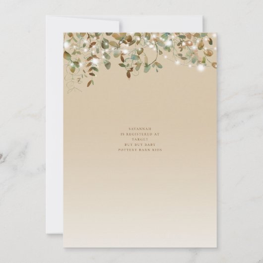 Vrijgezellenfeest waterverf String Lights Herfst Kaart (Achterkant)