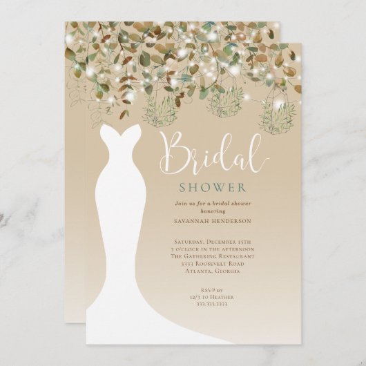 Vrijgezellenfeest waterverf String Lights Lights Kaart (Voorkant / Achterkant)