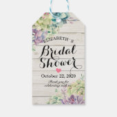 Vrijgezellenfeest Waterverf Succulenten Rustisch H Cadeaulabel (Achterkant)