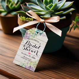 Vrijgezellenfeest Waterverf Succulenten Rustisch H Cadeaulabel