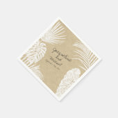 Vrijgezellenfeest Waterverf Tropical Leaf Kraft Ar Servet (Hoek)