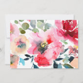 Vrijgezellenfeest, Waterverf tuin Rozen, rode ombr Kaart (Achterkant)