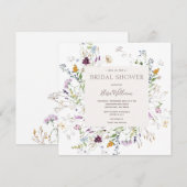 Vrijgezellenfeest Waterverf van wilde bloemen Kaart (Voorkant / Achterkant)