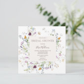 Vrijgezellenfeest Waterverf van wilde bloemen Kaart (Staand voorkant)