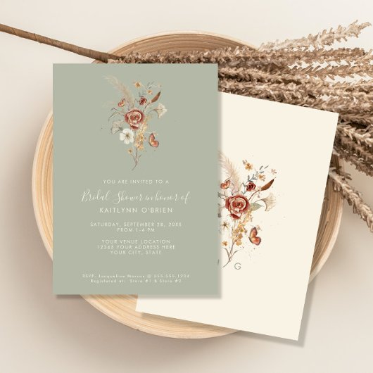 Vrijgezellenfeest Waterverf van wilde bloemen Kaart