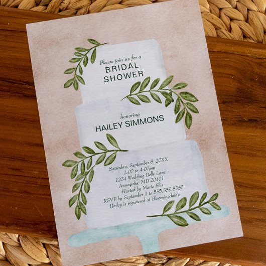 Vrijgezellenfeest Waterverf Wedding Cake w/ Greene Kaart