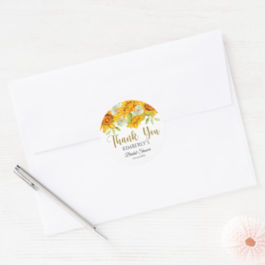 Vrijgezellenfeest Waterverf Zonnebloemen Sticker (Envelop)