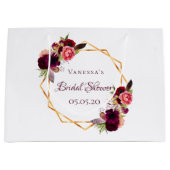 Vrijgezellenfeest waterverkleurde bloemkolen grof  groot cadeauzakje (Voorkant)