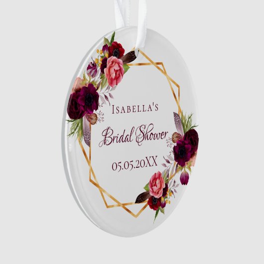 Vrijgezellenfeest waterverkleurde bloemkolen grof  ornament (voorkant)