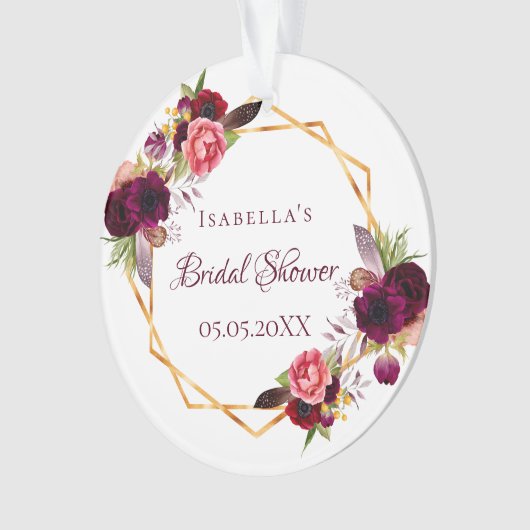 Vrijgezellenfeest waterverkleurde bloemkolen grof  ornament (voorkant)